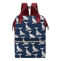 Beluga Whale Waterproof Mommy Bag Large Mommy Diaper Bags Travel Backpack for Unisex