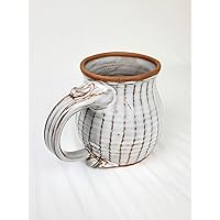 Hand Thrown Pottery Mug Carved in our Ridged Pattern Handmade in North Carolina