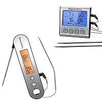 ThermoPro TP-17 Dual Probe Digital Cooking Meat Thermometer + ThermoPro TP610 Dual Probe Instant Read Meat Thermometer