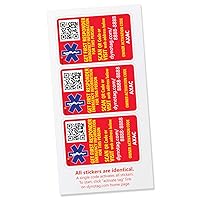 SuperAlert™ Smart Medical ID - 3 Identical Sticker Set with DynoIQ™ & Lifetime Service