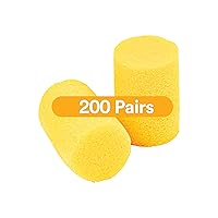 3M Ear Plugs, 200 Pairs/Box, E-A-R Classic 312-1201, Uncorded, Disposable, Foam, NRR 29, For Drilling, Grinding, Machining, Sawing, Sanding, Welding, 1 Pair/Poly Bag