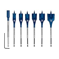 Bosch Professional 7 pc. Expert SelfCut Speed Spade Drill Bit Set (for Softwood, Chipboard, Ø 16-32 mm, Accessories Rotary Impact Drill)