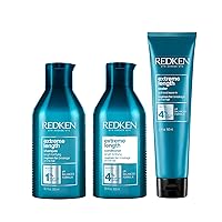 REDKEN Extreme Length Shampoo, Conditioner and Leave-In Treatment | For Hair Growth | Prevents Breakage & Strengthens Hair | Infused With Biotin