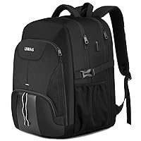 Extra Large Backpack for Men 50L,Water Resistant 17.3 inch Travel Laptop Backpack with USB Charging Port,TSA Friendly Big Business Anti Theft Computer Bag Work College School Bookbags Gifts,Black