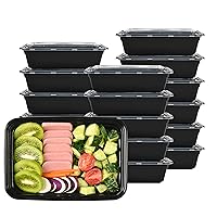 LOKATSE HOME Meal Prep Containers 16 pack 1 Compartment with Lids, Food Storage Bento Stackable Reusable Lunch Boxes, BPA-Free Microwave/Dishwasher/Freezer Safe(38 oz)