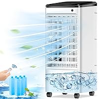 Portable Air Conditioners,[ 2023 Newest]3 IN 1Air Conditioner for Room,65° Oscillation Swamp Cooler with 3 Wind Speeds,4 Modes,6 IcePacks,12H Timer,Remote,air conditioners white-1