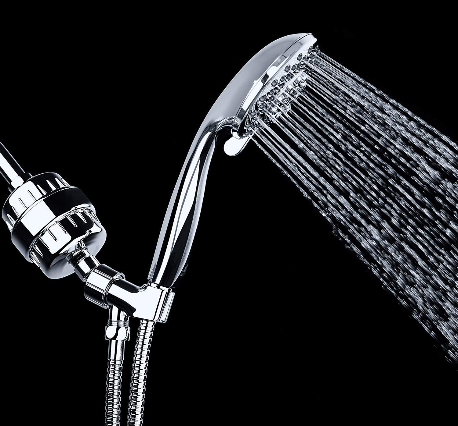 AquaBliss Multi-Stage Shower Filter w/ Replaceable Cartridge – Transform Itching, Eczema & Acne into Glowing Hair, Nails and Skin Fast. Chrome SF220