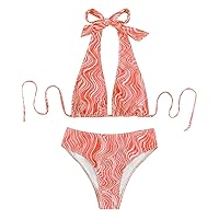 Bathing Suit Shorts Set Backless Two Piece Beach Wear Hot Sexy Stripe Prints Swimwears Tankinis Set