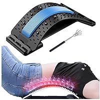 Back Stretcher Back Cracker Board Pain Relief Device Lower and Upper Back Muscle Pain Relief with 3 Level Adjustable Back Massager for Alignment Scoliosis Spine Decompression Support Spine Board