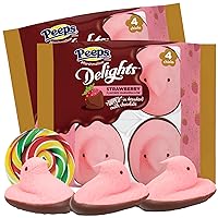 Peeps Marshmallow Delights, Strawberry Chicks Dipped in Milk Chocolate, 8 total (Pack of 2)