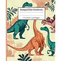 Dinosaur Composition Notebook: Dinosaur Marble Pattern School Notebook | 110 Wide Ruled Writing Exercise Journal For Boys and Girls | Back To School Gift For Students