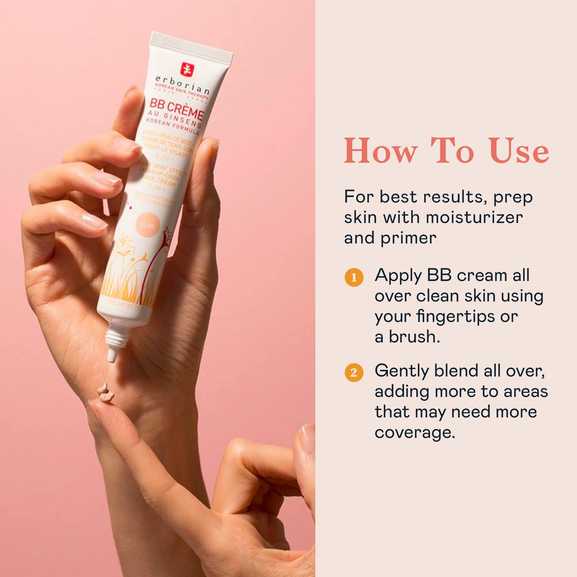 Erborian BB Cream with Ginseng - Lightweight Buildable Coverage with SPF & Ultra-Soft Matte Finish Minimizes Pores, Blemishes & Imperfections - Korean Face Makeup & Skincare