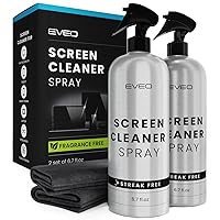 Screen Cleaner Spray - TV Screen Cleaner Spray and Wipe, Computer Screen Cleaner for Electronic Devices: TV, Laptop, iPhone, Ipad, MacBook- TV Cleaner for Smart TV-Microfiber Cloth (6.7 x 2 Pack)