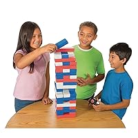 S&S Worldwide Giant Patriotic Tumbling Timbers. Oversized Version of Popular Stacking Game with Lightweight Hollow Plastic Blocks. 50% Lighter Than Wood! Includes Bag and 54-6