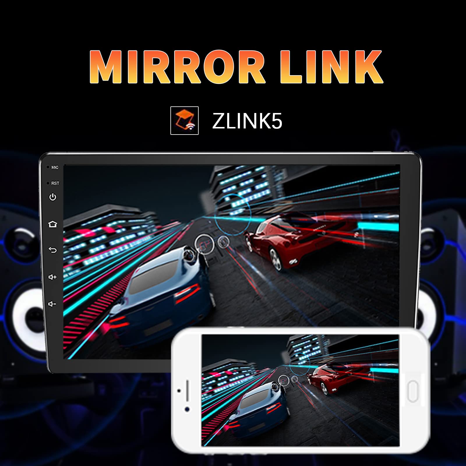 ZHNN Double Din Car Stereo with Wireless CarPlay&Android Auto Android System 10