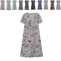 Lsoru Dresses, Lsoru Dresses for Women, Women's Retro Botanical Floral Design Printed Casual Loose Dress