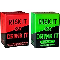 Risk IT OR Drink - Ultimate Party Bundle - Fun Drinking Games for Parties, Pregame, Game Night, College, Hilarious Dares & Questions for Party