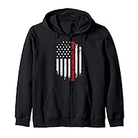 Spinal Fusion Surgery Survivor American Flag Recovery Humor Zip Hoodie