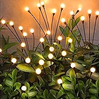 Solar Garden Lights,Solar Firefly Lights,6 Pack 48 Heads Solar Lights Outdoor Waterproof Decorative,Sway by Wind, High Flexibility Iron Wire & Heavy Bulb Base,Yard Patio Pathway Lawn Decoration
