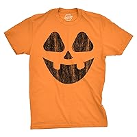 Mens Spooky and Silly Pumpkin Face T Shirts Funny Halloween Jack O Lantern Smile Tees for Guys