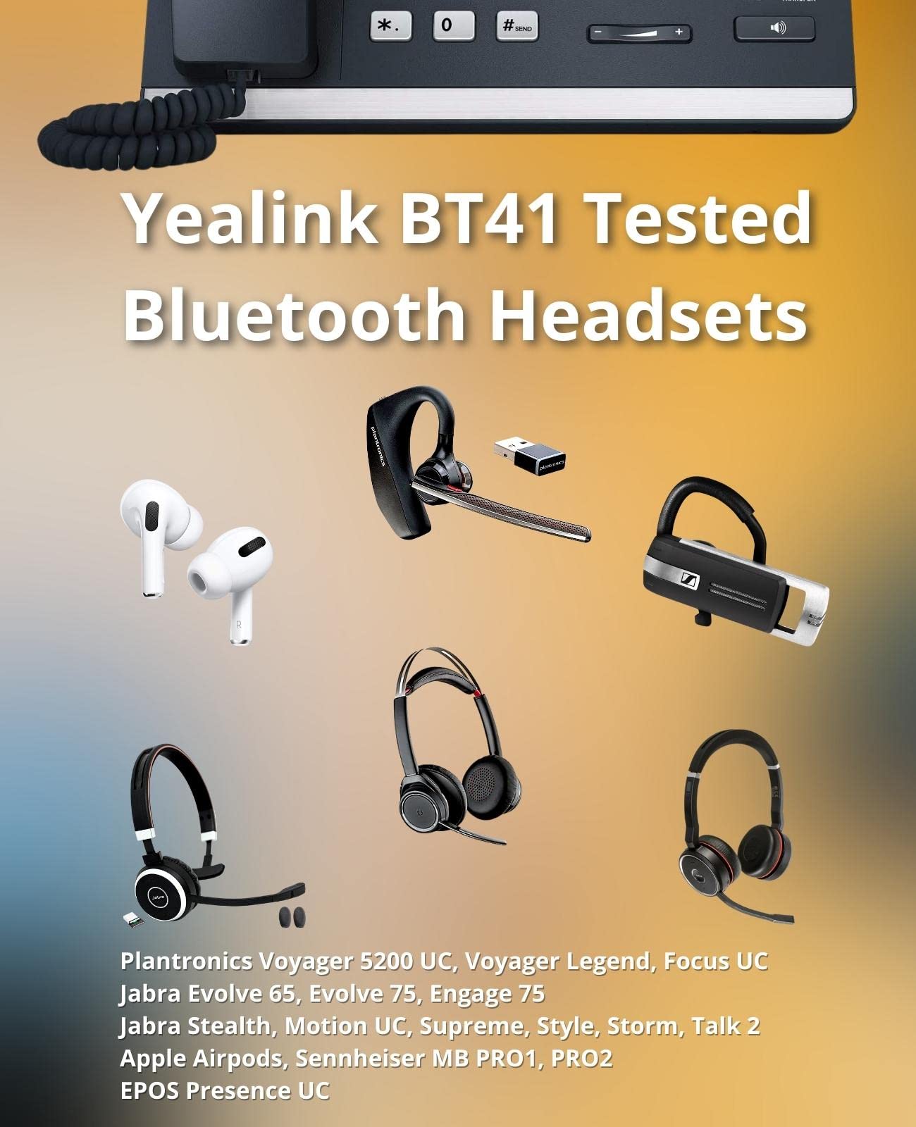Yealink BT41 Bluetooth Adapter USB Dongle Accessory for Headphones/Headsets - for Yealink IP Phones T27G, T29G, T46G, T48G, T41S, T42S, T46S, T48S, T53, GTW Microfiber