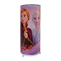 Idea Nuova Disney Frozen 2 Anna and Elsa Glitter Cylinder Decorative Lamp,Multicolor