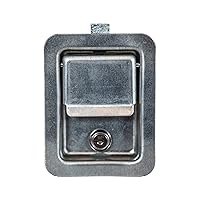 Buyers Products L3980 Single Point Rectangular Locking Slam Paddle Latch, Corrosion Resistant Stainless Steel W/ Installed Gasket, W/ 2 Keys, Truck Bed Tool Box Latch, Tack Box Latch