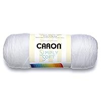 Caron Simply Soft Solids Yarn (4) Medium Gauge 100% Acrylic - 6 oz - White - Machine Wash & Dry