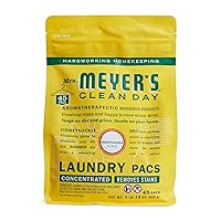 MRS. MEYER'S CLEAN DAY Laundry Detergent Pods, Biodegradable Formula, Ready to Use Laundry Pacs, Honeysuckle, 45 Count