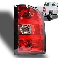 Tail Light Assembly Compatible With 2007-2013 Chevy Silverado 1500 2500HD 3500HD GMC Sierra 2500 HD 3500 HD Right Passenger Side Taillight Rear Brake Lamps with Bulb and Harness