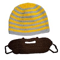 Unisex Ski Hat Warmer Wind Guard Cap Knit Winter Crochet Beard Beanies
