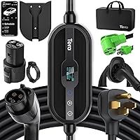 Tera Electric Vehicle Charger for Tesla: Level 1 & 2 J1772 32A 8A 110V 240V ETL Energy Star Wall Connector Dual Use EV Portable NEMA 14-50 & 5-15 Wi-Fi Enabled 25FT Cable with Holder P01