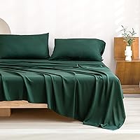 Andency Queen Sheets Set, 100% Viscose Derived from Bamboo, Cooling Bed Sheets Queen Size, Deep Pocket Up to 16