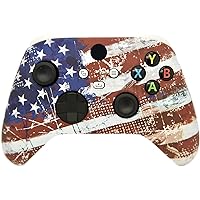 Hand Airbrushed Fade Custom Controller Compatible with Xbox Series X/S & Xbox One (Series X/S U.S Flag/White)
