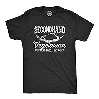 Mens Secondhand Vegetarian Cows Eat Grass I Eat Cows Tshirt Funny Plant-Based Tee