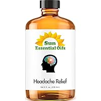 Sun Essential Oils - Headache Relief Blend Essential Oil (Huge 8 Ounce Bottle) Bulk