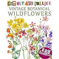 Cut Out and Collage Vintage Botanical Wildflowers: Collage Book with 100 High-Quality Wild Flower Watercolor Plant Illustrations and Ephemera for Junk Journals, Scrapbooking, and Mixed Media Artists