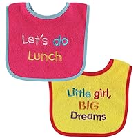 Luvable Friends 2-Pack Embroidered Sayings Bib
