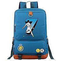 BOLAKE Novelty Cristiano Ronaldo Bookbag Lightweight Travel Rucksack-Al Nassr FC Backpack for Daily Use