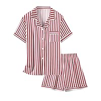 Schbbbta Girls & Womens Satin Pajamas Set, Silk Button-Down Sleepwear 2 Piece Nightwear, 3 Years - Women XXL