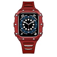 SCRUBY Kohlefaser-Modifikationsset für Apple Watch Armband 41 mm 45 mm Luxus-Keramikgehäuse für iWatch SE 8 7 6 5 4 40 mm 44 mm Uhrenarmband