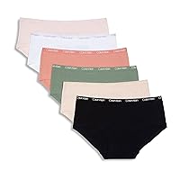 Calvin Klein Girls' Cotton Hipster Underwear Panties, 6-Pack