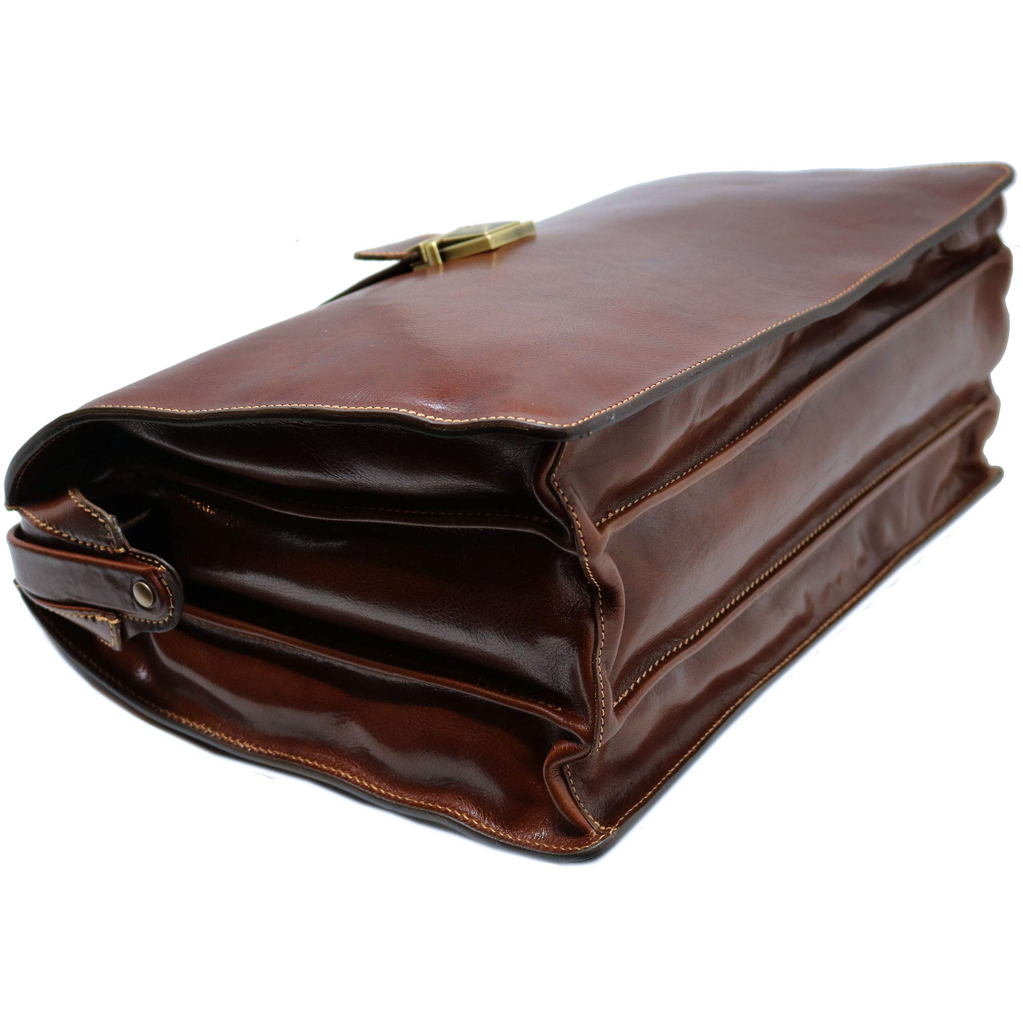 Floto Ciabatta Italian Leather Briefcase Attache (Vecchio Brown)