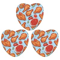 Fried Chicken and Tomato Sauce 3Pcs Car Air Fresheners Hanging Long Lasting Scents Rearview Mirror Aromatherapy Tablets Interior Accessories Decoration