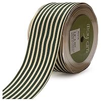 May Arts 1-1/2-Inch Wide Ribbon, Green Grosgrain Stripe