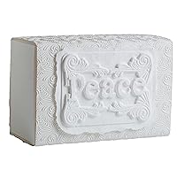 The Favorite Place® Burial Biodegradable Urn for Human Ashes, (Large Peace Urn Box), Water Burial Urn, Urn for Cremation, Cremation Urn Box, EcoFriendly Urn, (Peace on Soft White Swirl) K-112