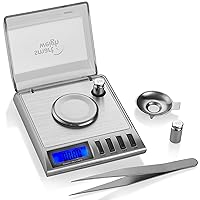 GEM20-20g x 0.001 grams, High Precision Digital Milligram Jewelry Scale, Reloading, Jewelry and Gems Scale, Calibration Weights and Tweezers Included