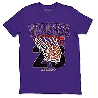 12 Field Purple Design Printed Basketball Sneaker Matching T-Shirt