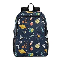 ALAZA Space Stars Planets Astronaut Lightweight Trips Hiking Camping Rucksack Pack