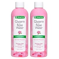 De La Cruz Rose Water and Glycerin for Face - Rosewater Facial Toner and Moisturizer for Skin and Hair 8 fl oz (236 mL) - 2 Bottles